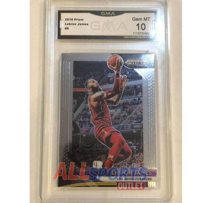 2018-19 Prizm LeBron James GMA 10 Panini Lakers Card All Sports Outlet