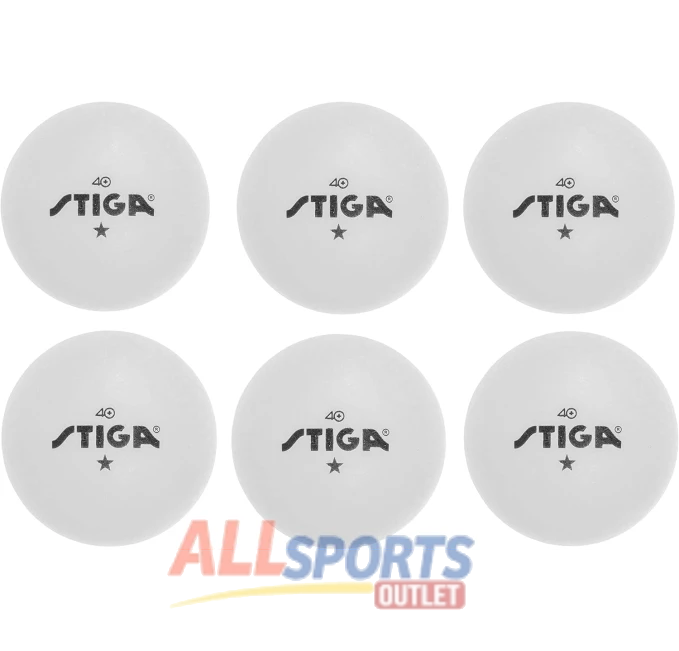 STIGA 1 Star Table Tennis Balls All Sports Outlet 6 Pack