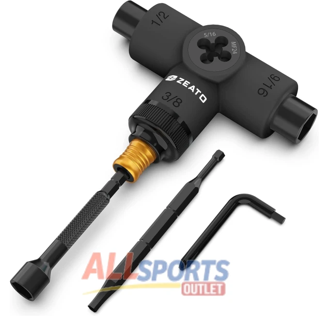 Zeato All-in-One Skate Tool with T-Type Allen Key and L-Type Phillips Head Wrench at All Sports Outlet