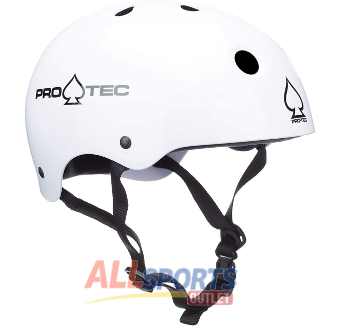 Pro-Tec Classic Skate Helmet Gloss White Medium All Sports Outlet