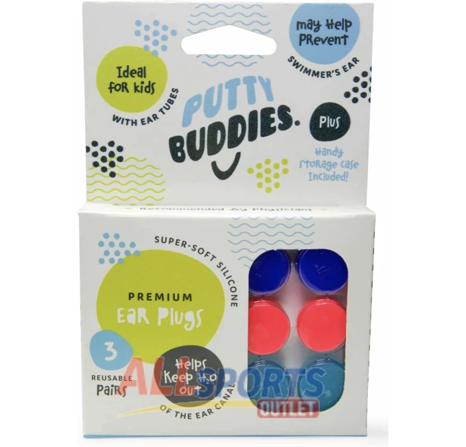 Putty Buddies Swimming Earplugs 3-Pair Pack All Sports Outlet