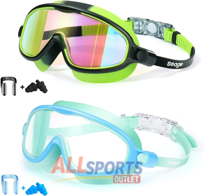 Seago Swim Goggles 2 Pack Adjustable Anti-Fog UV Protection All Sports Outlet