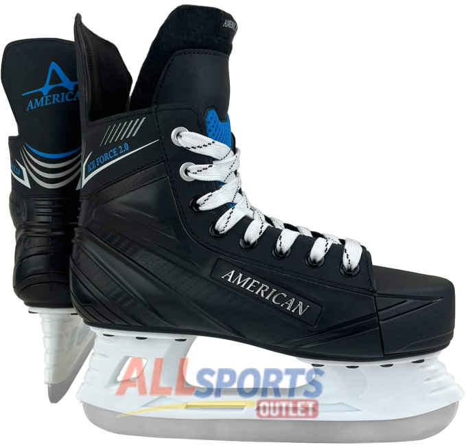 American Athletic Shoe Boy's Ice Force Hockey Skates Black 9 Y All Sports Outlet