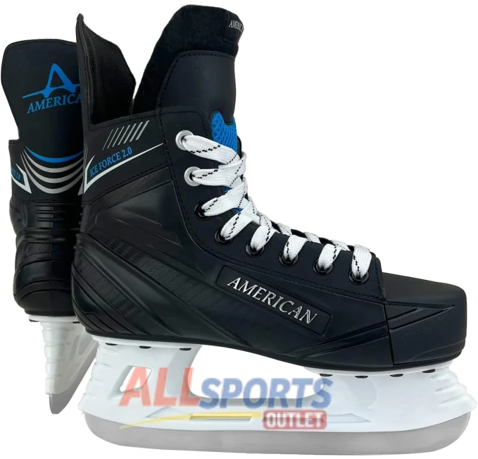 American Ice Force 2.0 Hockey Skate Black Size 9 All Sports Outlet