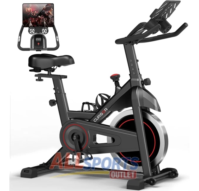 CURSOR FITNESS Exercise Bike for Home Gym and Low Noise Ride