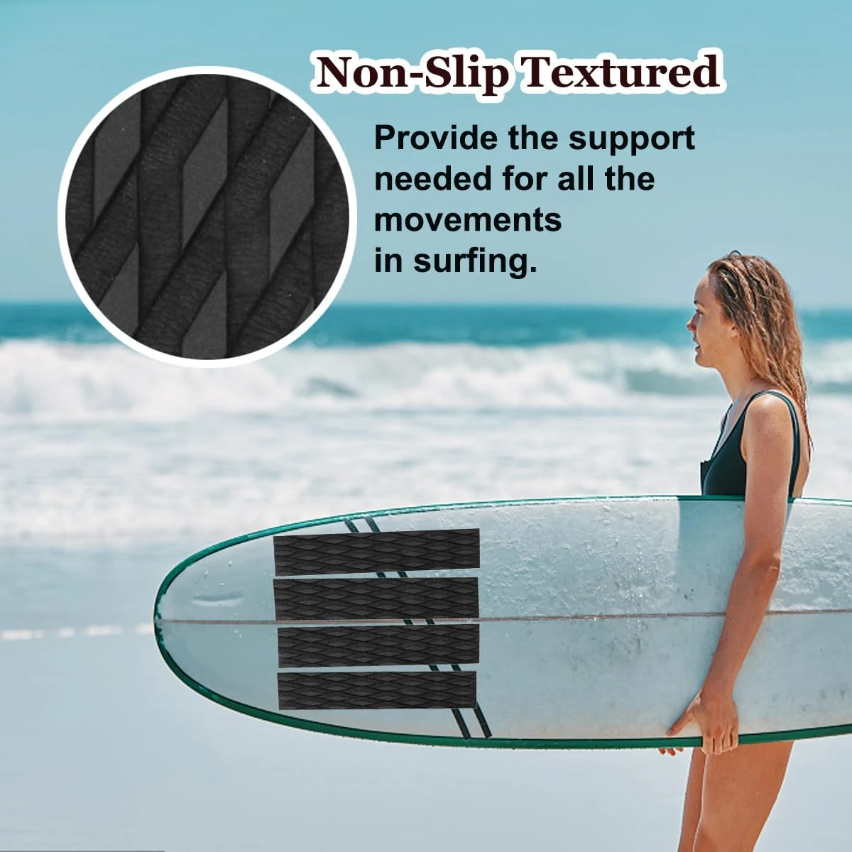 Villozxiny 4 Piece EVA Surfboard Traction Pads All Sports Outlet - Image 3