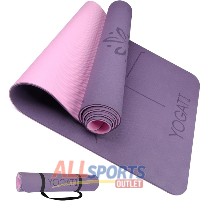 YOGATI Yoga Mat with Carry Strap Non Slip for Fitness All Sports Outlet