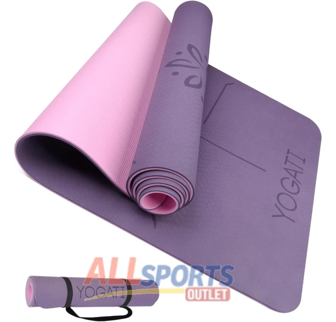 YOGATI Yoga Mat with Carry Strap Non Slip for Fitness All Sports Outlet