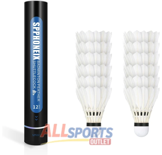 SPPHONEIX Goose Feather Shuttlecocks 12-Pack All Sports Outlet