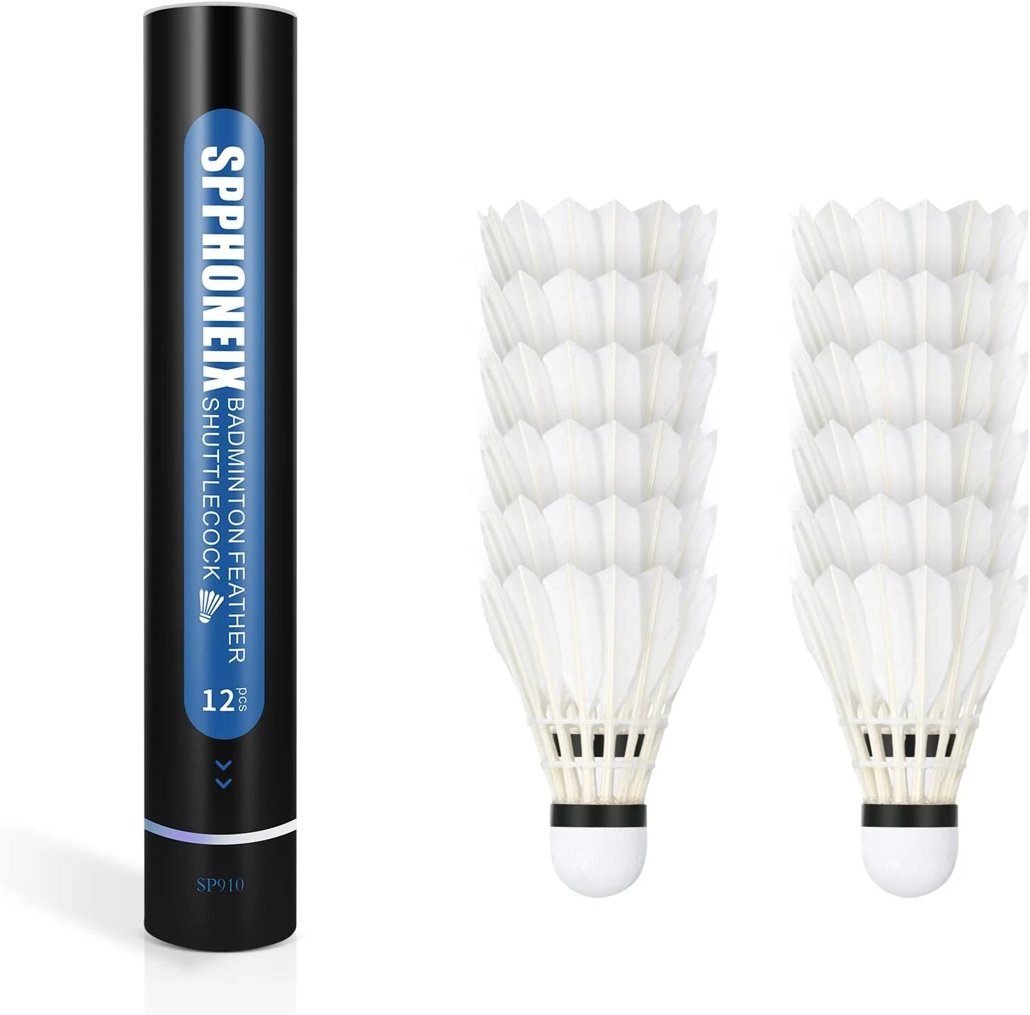 SPPHONEIX Goose Feather Shuttlecocks 12-Pack All Sports Outlet