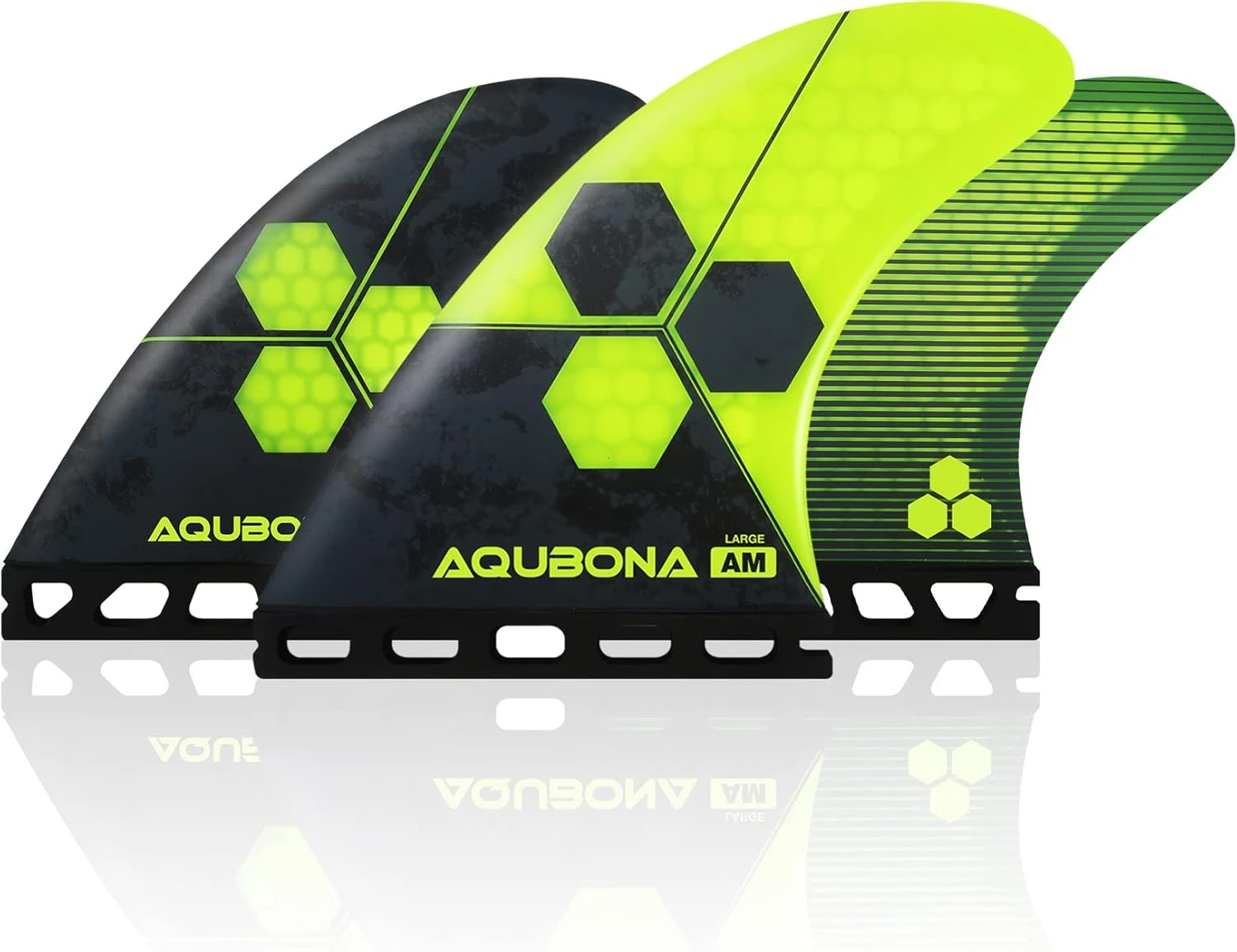 AQUBONA Honeycomb Fiberglass Surfboard Fins Thruster Set All Sports Outlet