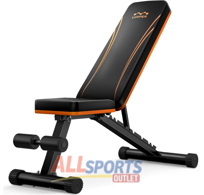 Lusper Adjustable Weight Bench for Home Gym 700LB Black All Sports Outlet