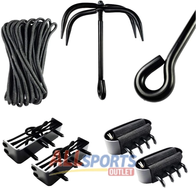 Ninja Grappling Hook Hand Claws Foot Spikes Set by All Sports Outlet