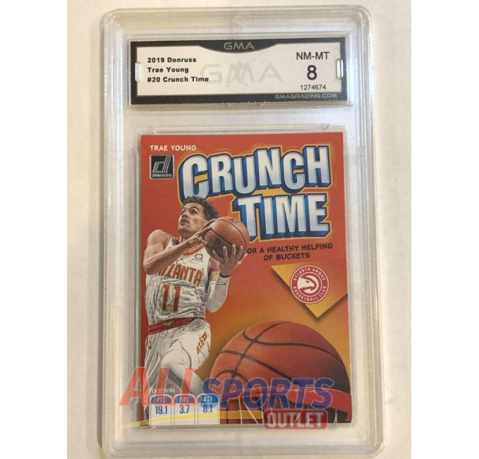 Trae Young 2019-20 Donruss Crunch Time Graded GMA 8 All Sports Outlet