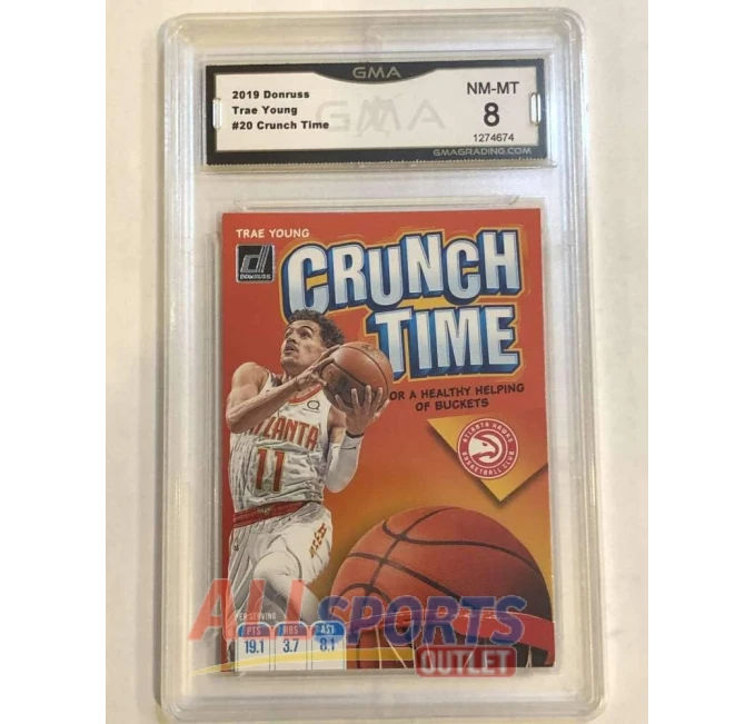 Trae Young 2019-20 Donruss Crunch Time Graded GMA 8 All Sports Outlet