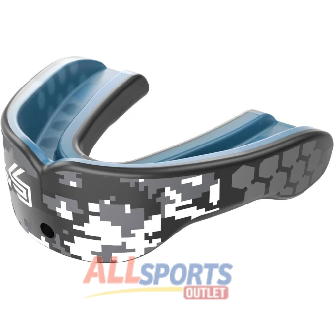 Shock Doctor Gel Max Power Mouth Guard with Detachable Helmet Strap All Sports Outlet for Football Lacrosse MMA