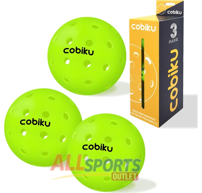 COBIKU Premium Outdoor Pickleballs 3 Pack All Sports Outlet