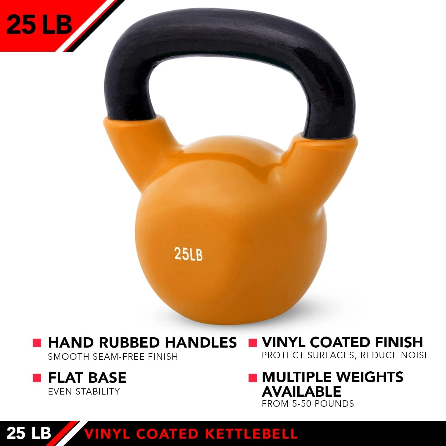 JFIT 25LB Vinyl Kettlebell All Sports Outlet Strength Training Tool - Image 3