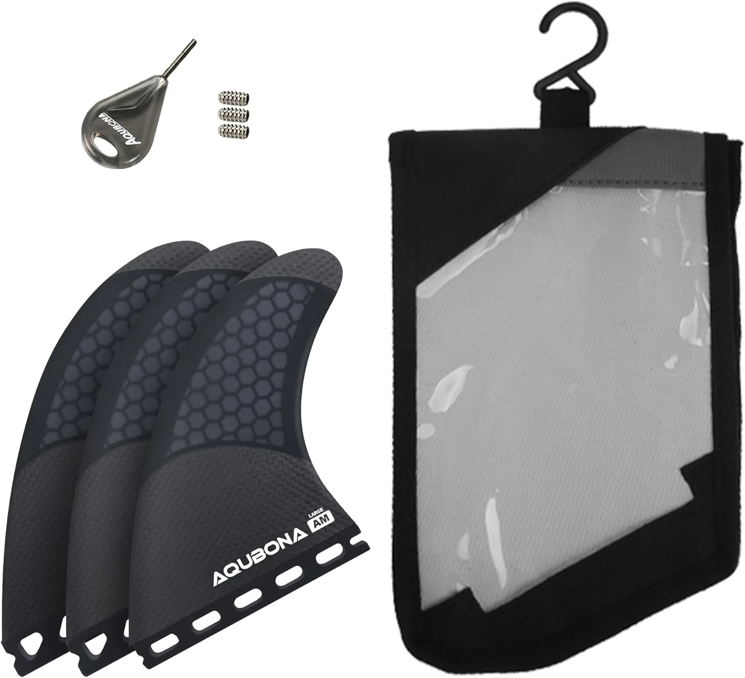 AQUBONA Surfboard Tri Fin Set Half Carbon Honeycomb All Sports Outlet - Image 3
