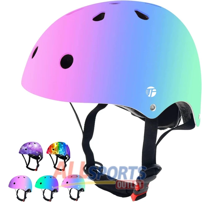 JeeFree Adjustable Color Gradient Skateboard Helmet for Kids All Sports Outlet