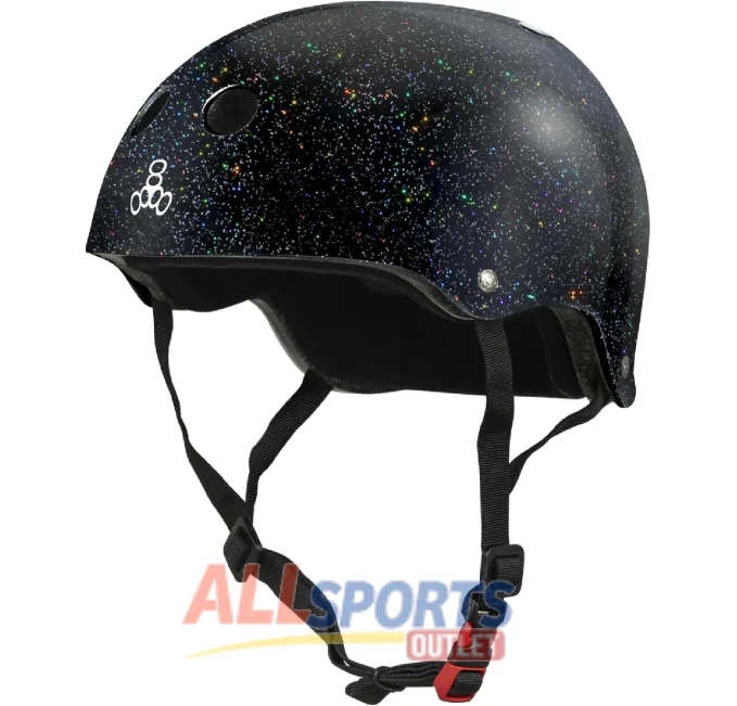 Triple Eight Certified Sweatsaver Helmet Black Glitter XL All Sports Outlet