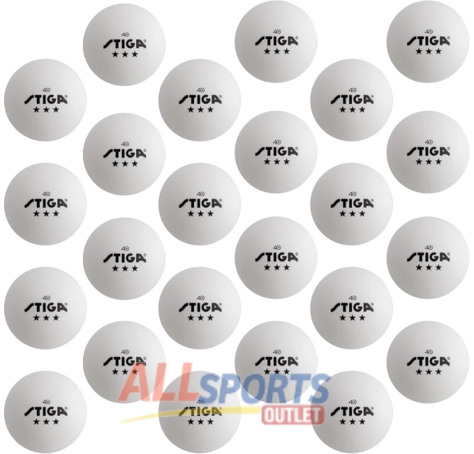 Stiga 3-Star White Table Tennis Balls 24 Pack Available at All Sports Outlet