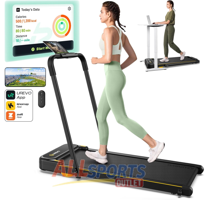 UREVO 2 in 1 Folding Walking Pad Treadmill All Sports Outlet
