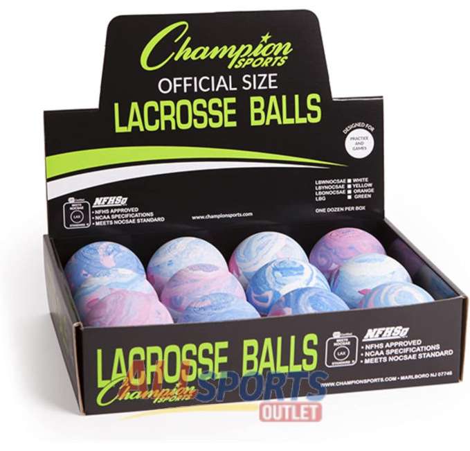 Champion Multi Colored Lacrosse Balls 12 Pack All Sports Outlet
