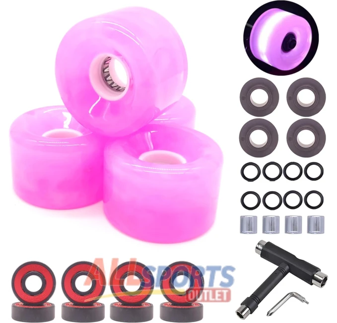 LONTOHCE Cruiser Skateboard Wheels 78A All Sports Outlet Bearings Kit