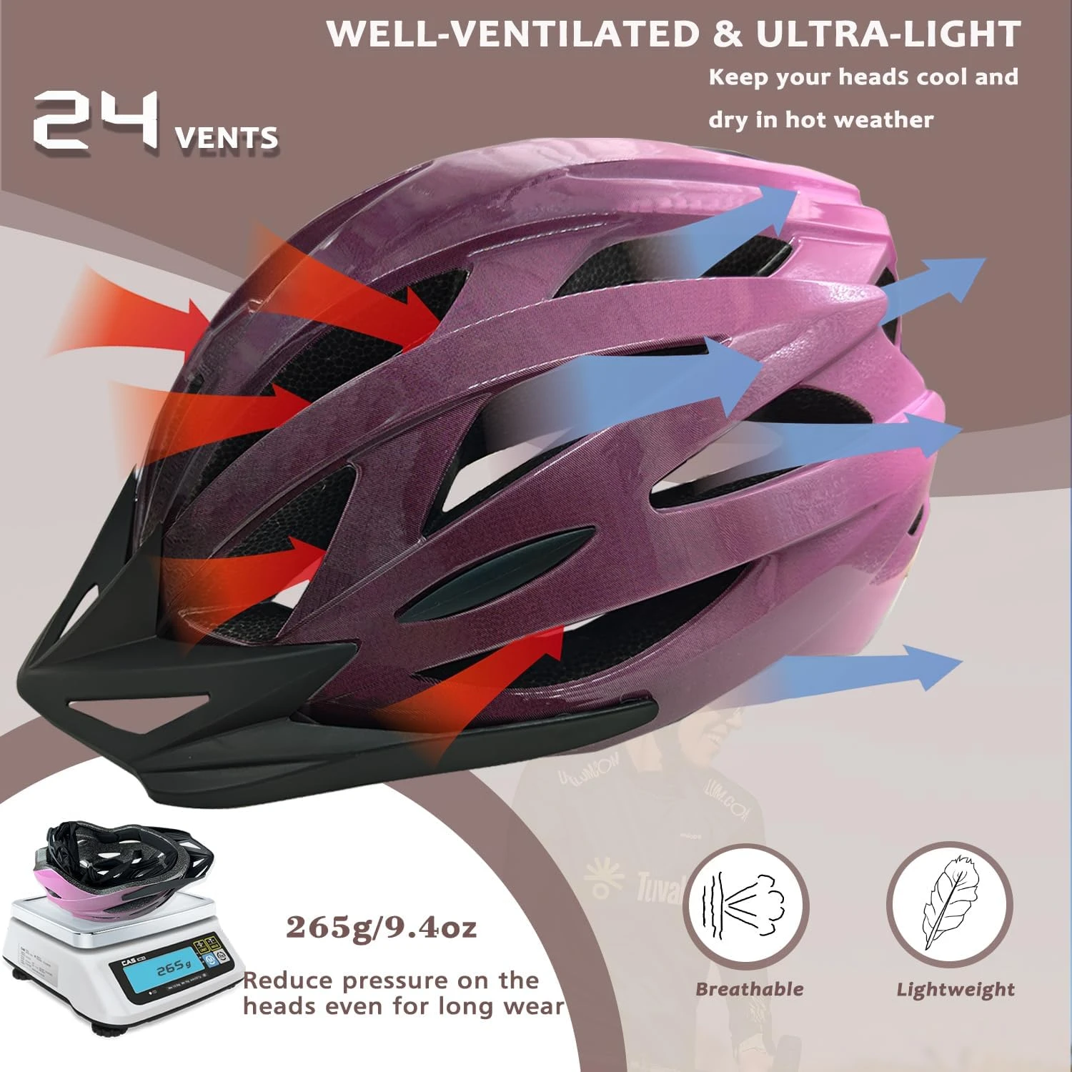 SAEROVIE Women's Bike Helmet Adjustable 56-62 cm All Sports Outlet - Image 4