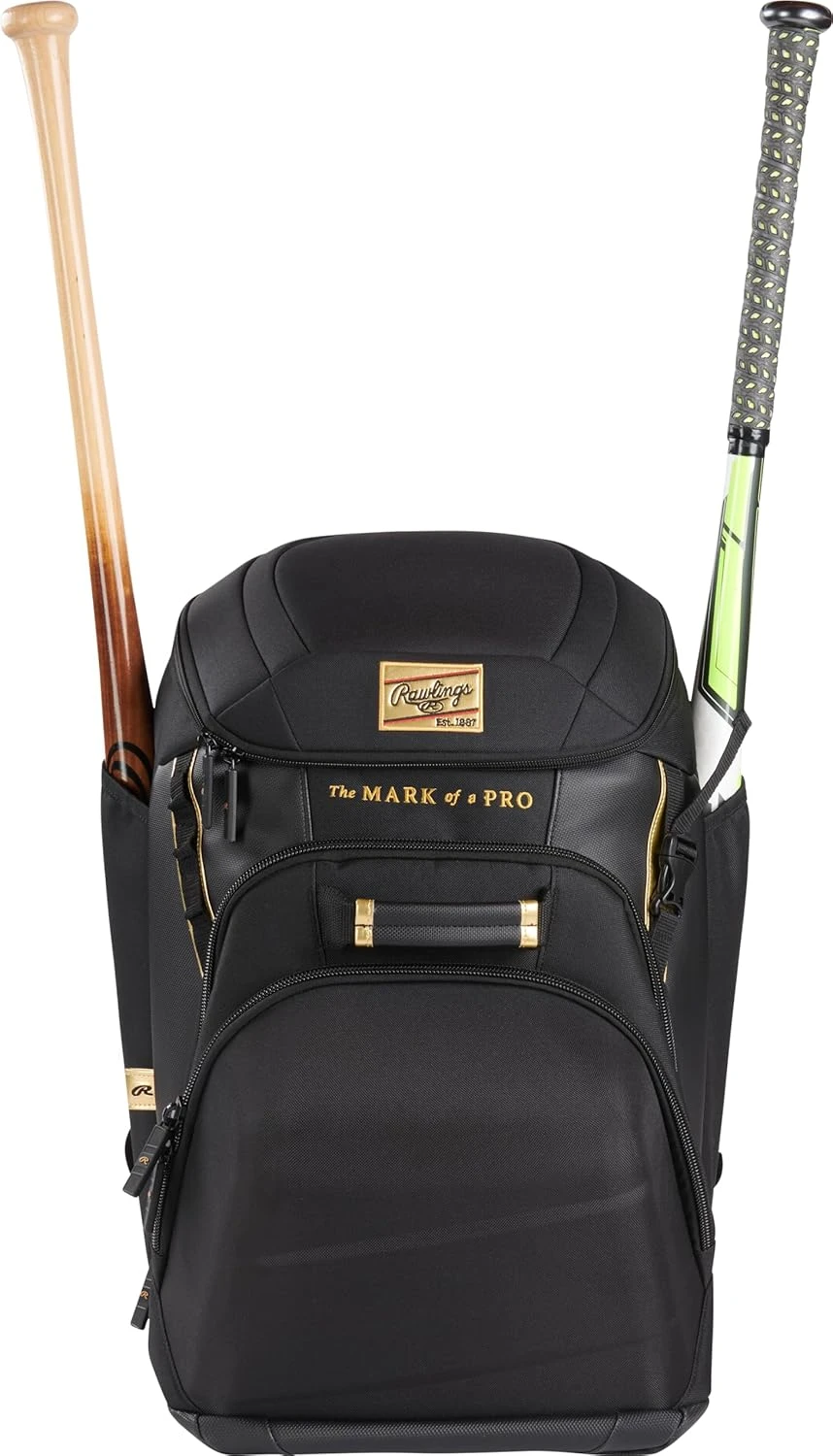 Rawlings Gold Collection Backpack Equipment Bag Black All Sports Outlet