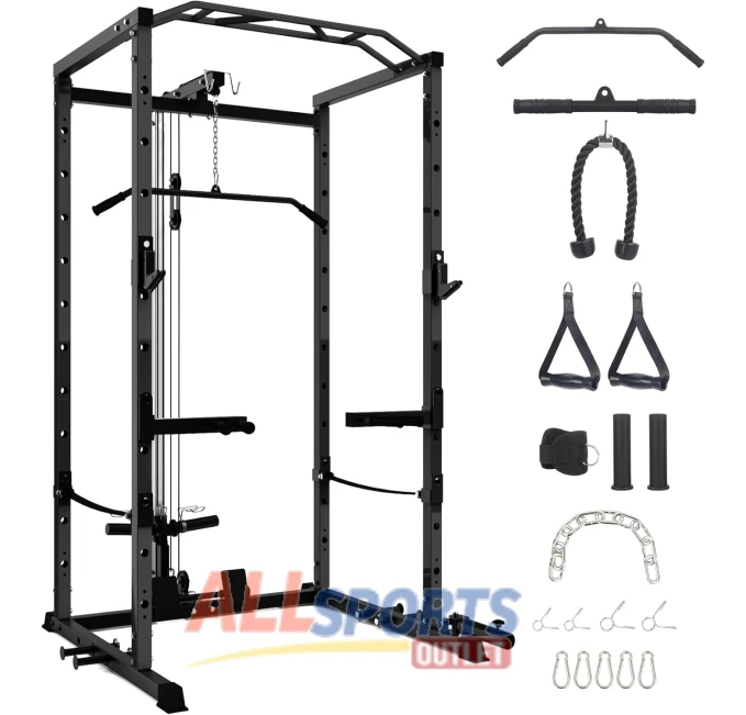 GarveeLife Power Cage with Cable Pulley System at All Sports Outlet