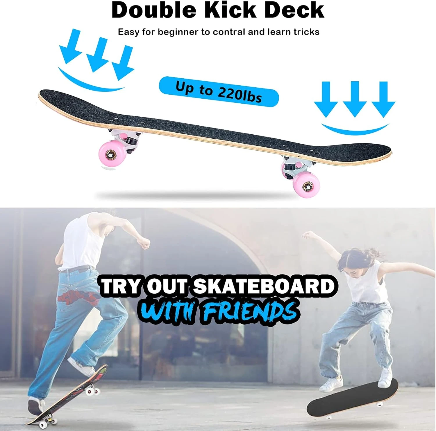 Skateboard 31 x 8 Inch Maple Deck Complete All Sports Outlet - Image 3