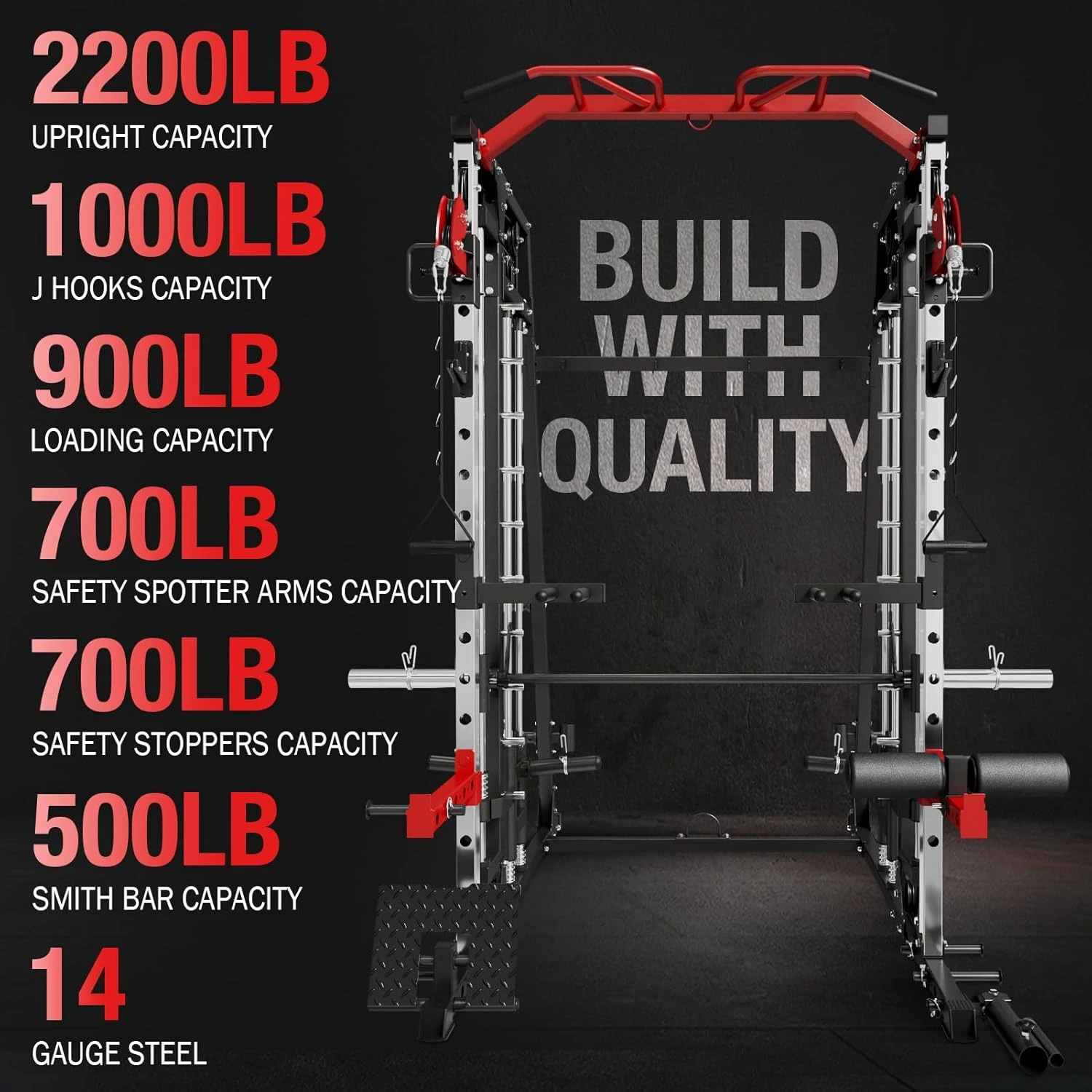 Mikolo Smith Machine Home Gym with Squat Rack All Sports Outlet - Image 4