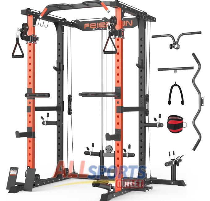 FEIERDUN Power Cage with Adjustable Cable Crossover All Sports Outlet