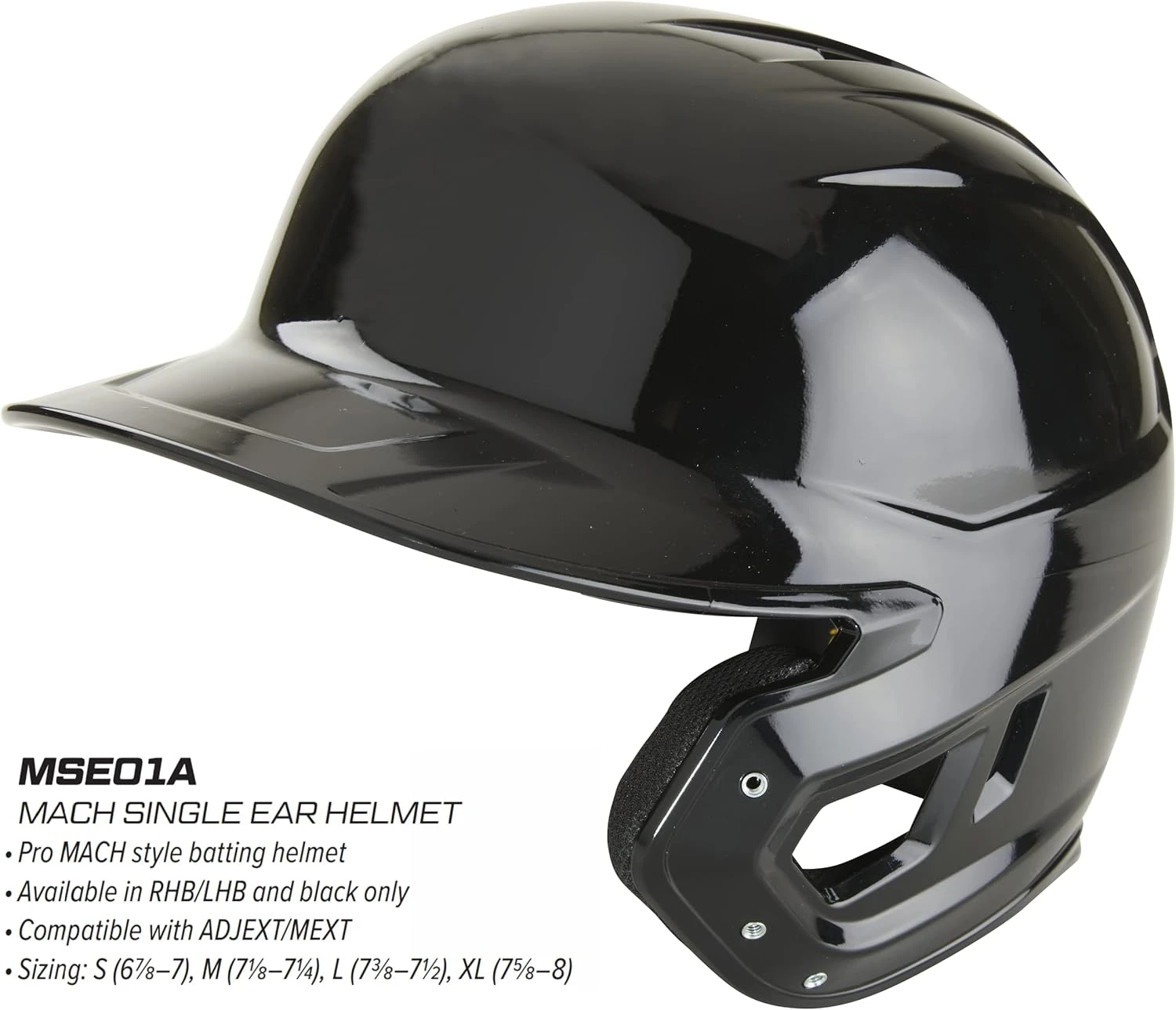 Rawlings MACH Single Ear Batting Helmet Pro-Style All Sports Outlet - Image 3