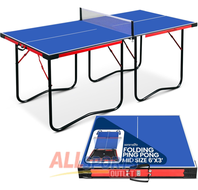 SereneLife 6x3 Foldable Table Tennis Set from All Sports Outlet
