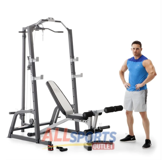 Marcy Pro Deluxe Cage System Weightlifting Bench All Sports Outlet