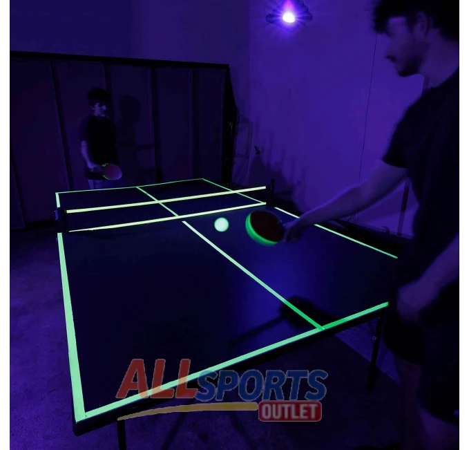 Blacklight Ping Pong Set Glow in The Dark Table Tennis All Sports Outlet