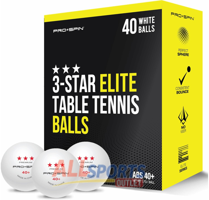 PRO SPIN Ping Pong Balls Elite 40-Pack for Professional Play