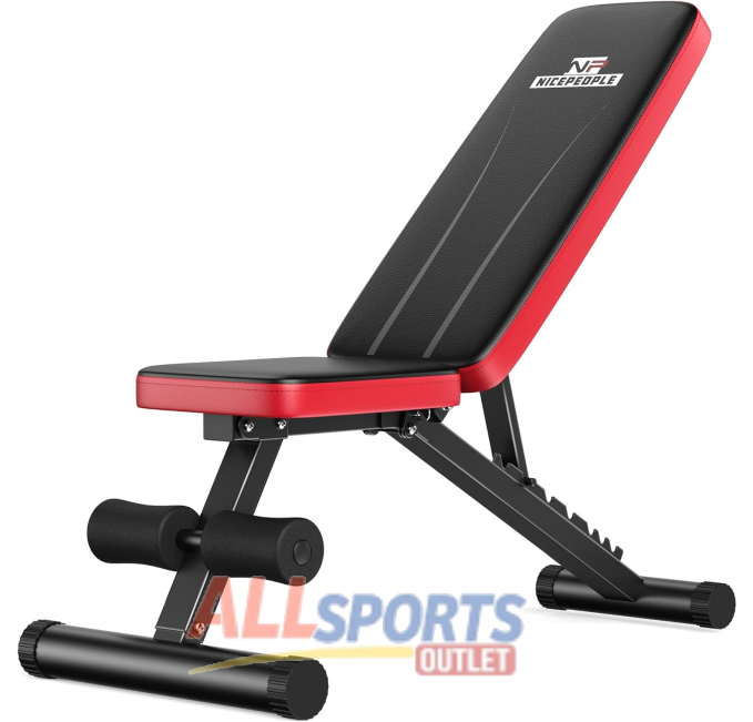 NICEPEOPLE Foldable Weight Bench for Home Gym 660LBS Capacity All Sports Outlet