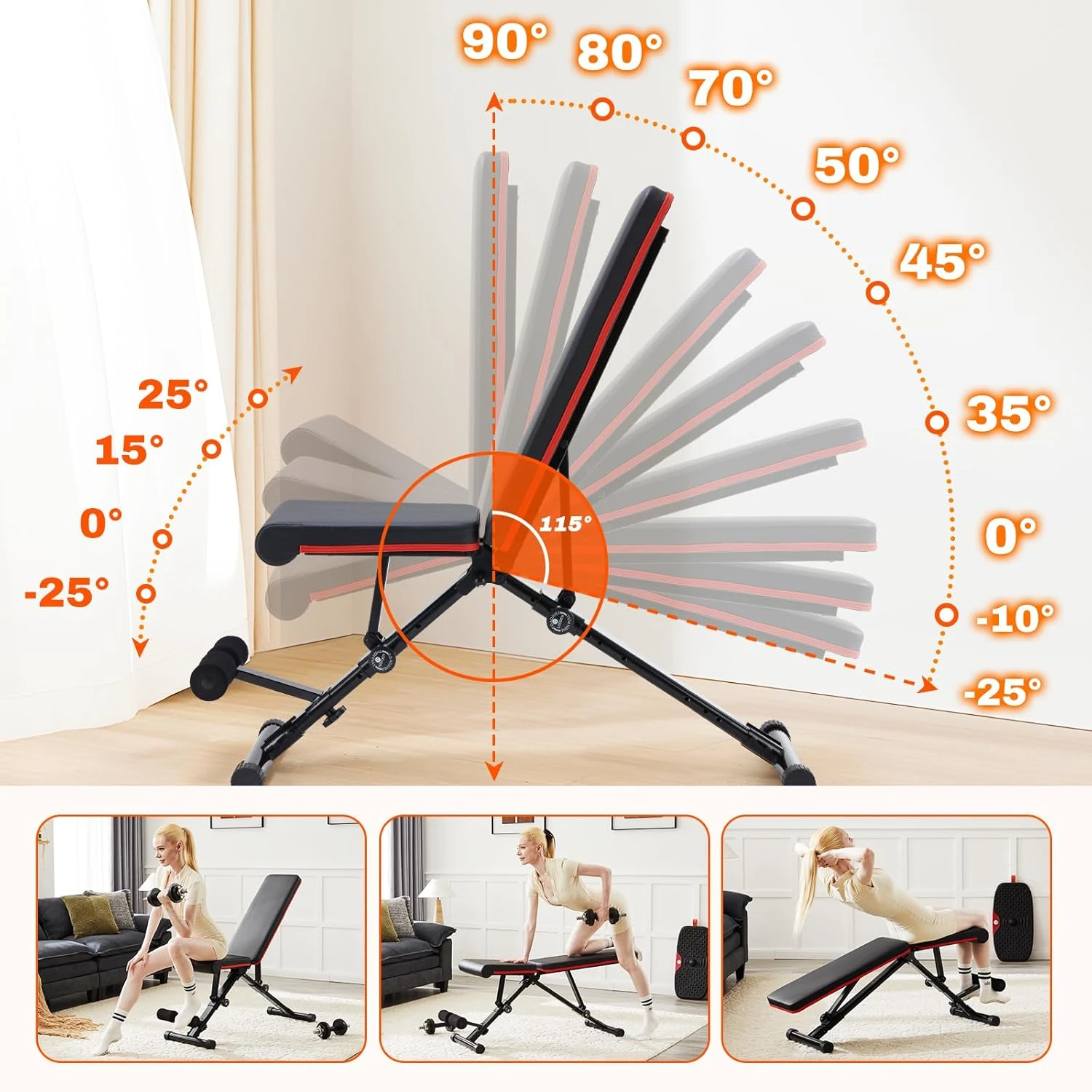 OLIXIS Adjustable Weight Bench All Sports Outlet Full Body Training - Image 2