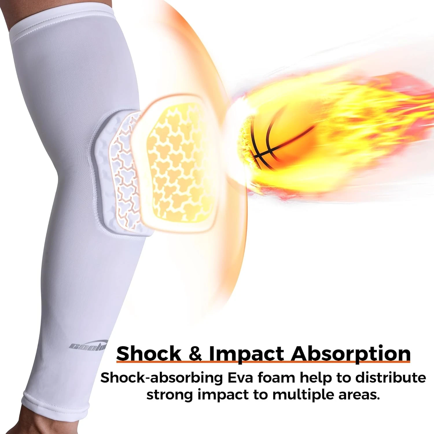 COOLOMG Compression Arm Sleeves for Volleyball Basketball All Sports Outlet - Image 2
