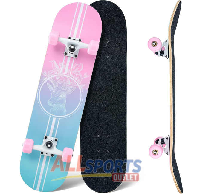 Skateboard 31 x 8 Inch Maple Deck Complete All Sports Outlet