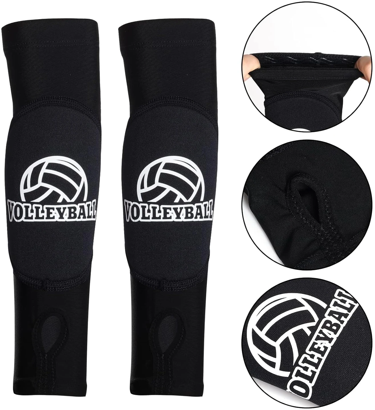 obmwang Volleyball Knee Pads and Arm Sleeves for Women All Sports Outlet Black - Image 3