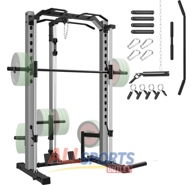 OPPSDECOR All-in-One Smith Machine Power Cage All Sports Outlet