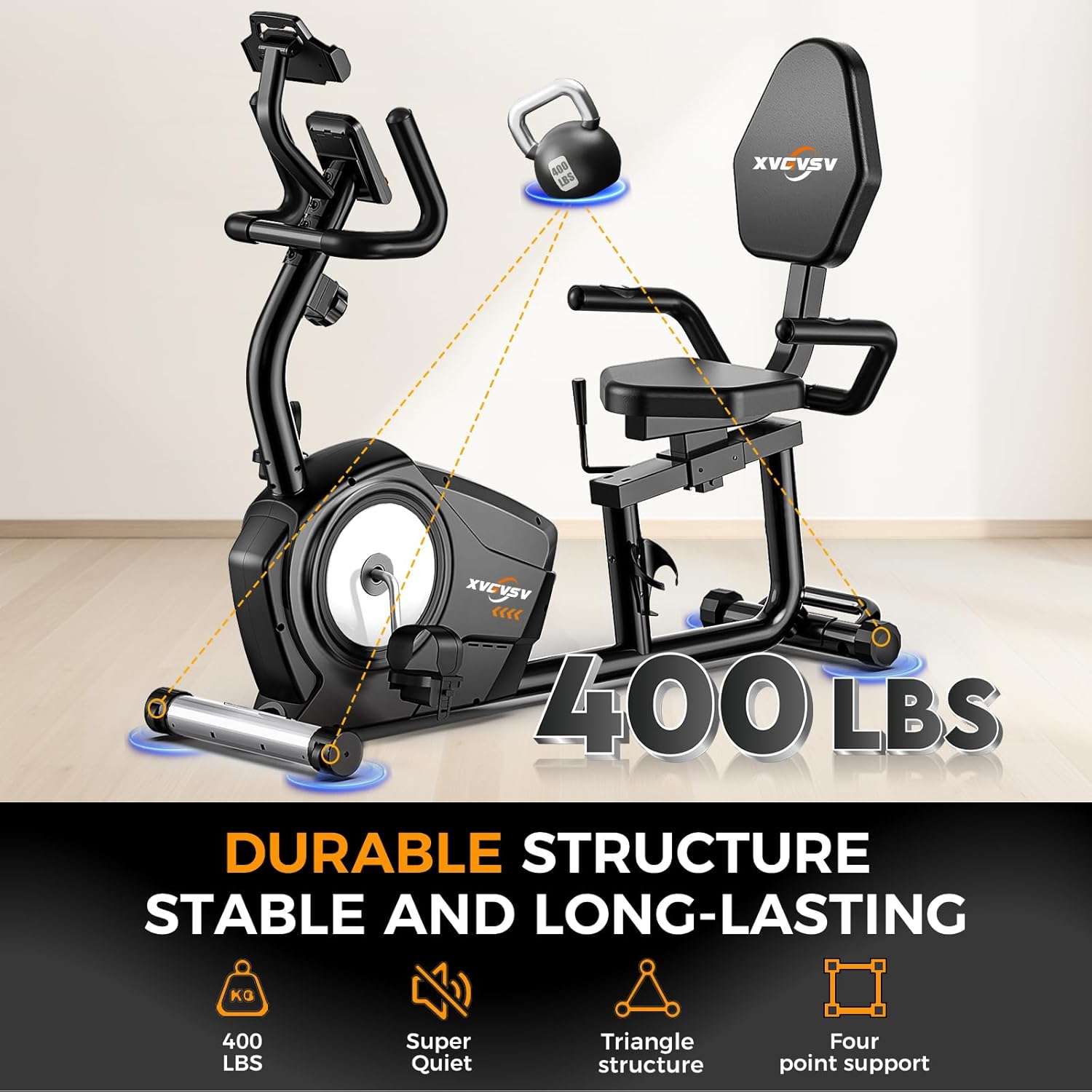 XVGVSV Recumbent Exercise Bike with 400LB Capacity All Sports Outlet - Image 3