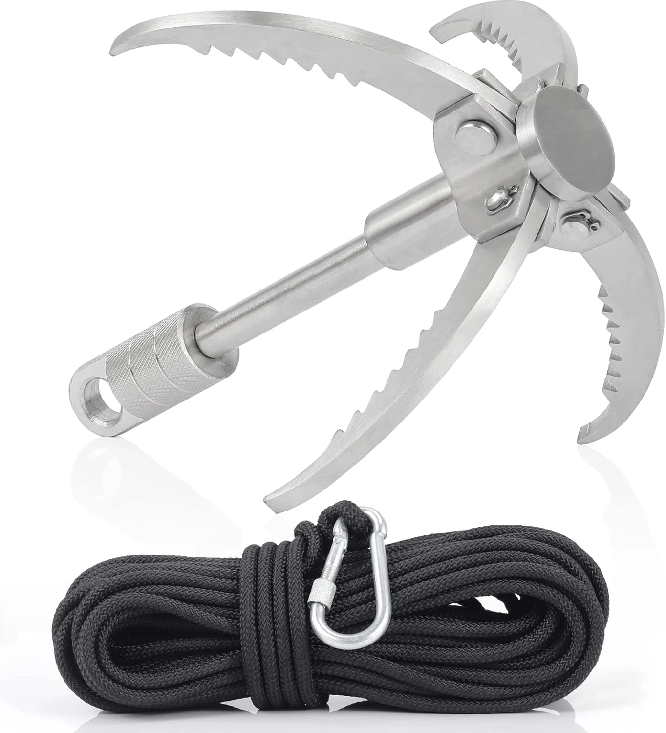 Gyanduly Large Grappling Hook with 65ft Rope for Outdoor Use