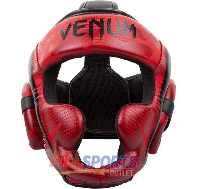 Venum Elite Headgear Red Camo One Size by All Sports Outlet for MMA