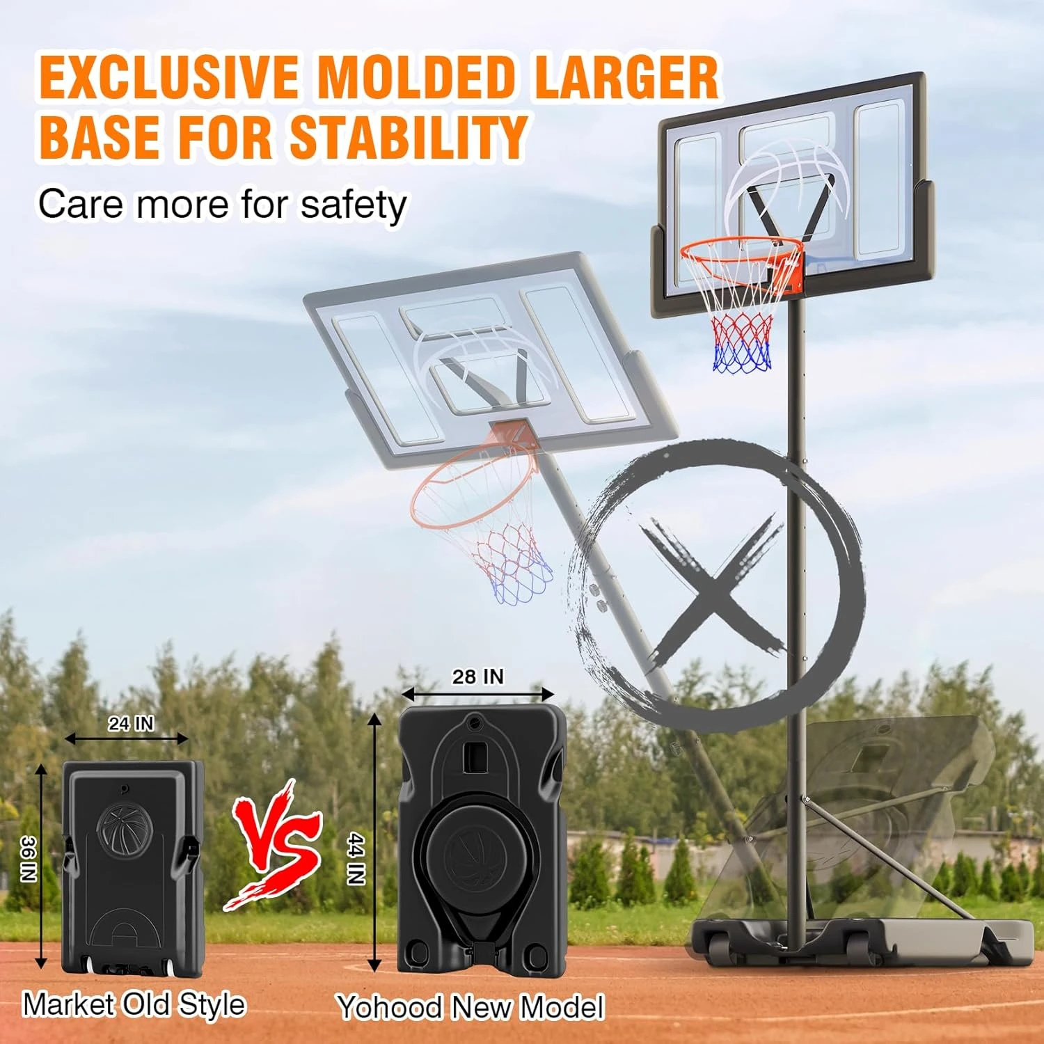 Yohood Basketball Hoop 10ft Adjustable Portable All Sports Outlet - Image 3